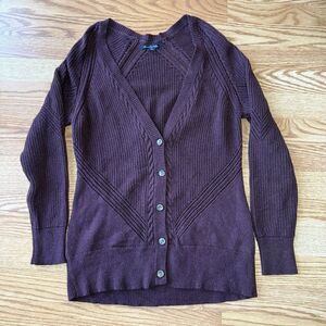 American Eagle Outfitters Purple Knit Sweater Button Cardigan Medium